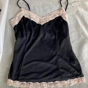 Soft cream and black satin night top